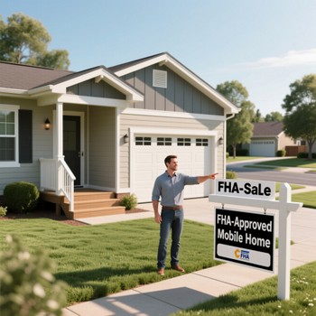 A real estate agent stands in the front yard, showcasing a home for sale to potential buyers. 