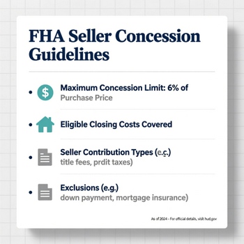 FHA seller concession guidelines overview, detailing allowable seller contributions in home financing.  