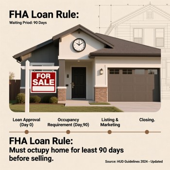 FHA loan rule for homebuyers highlighting the 90-Day Anti-Flipping Rule to prevent quick resale of properties.  
